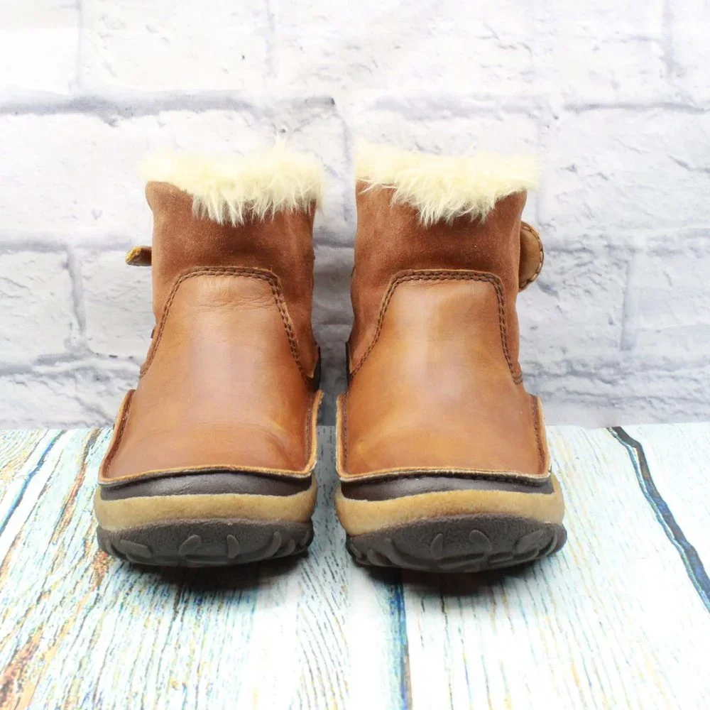 MERRELL Tremblant Pull On Polar Shearling Boots Oak Leather Size 5.5 - Picture 4 of 9